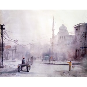 Hafsa Shaikh, 22 x 29 inch, Water Color On Paper, Cityscape Painting, AC-HFS-059